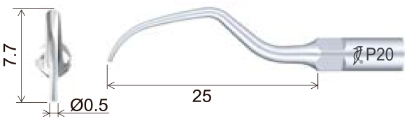 Размеры наконечника для скалера